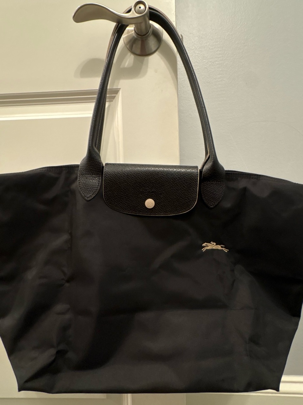 Longchamp Le Pliage Original Large Shopping Tote Bag in Black - Picture 2 of 7